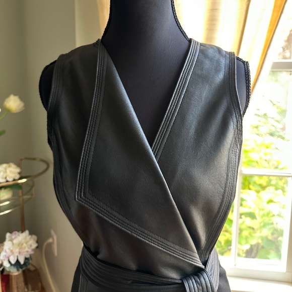 BCBGMaxAzria Layla Faux Leather & Ponte Sheath Dress - Picture 2 of 4